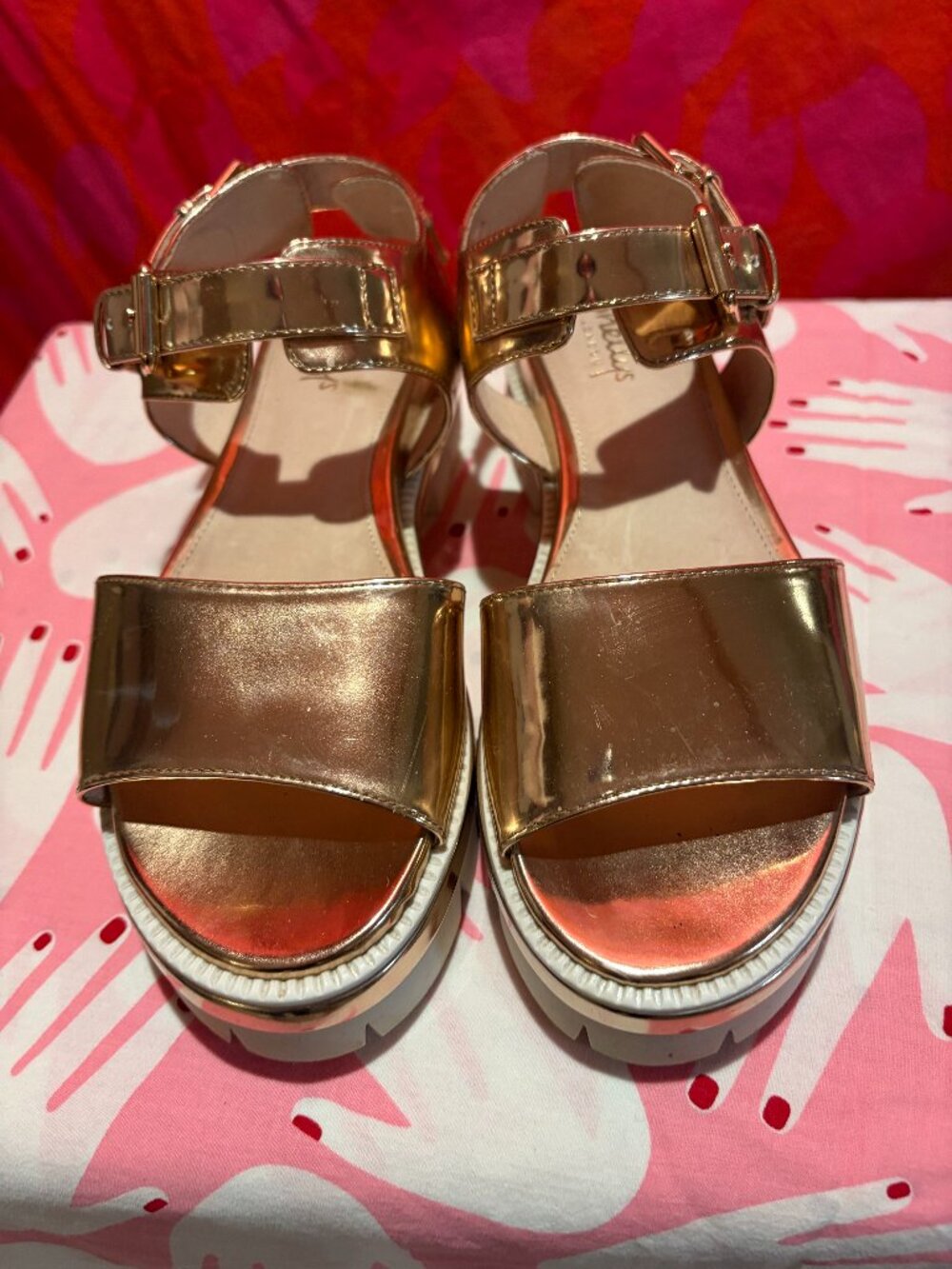 Rose Gold Shellys London fancy sandals - size 8.5